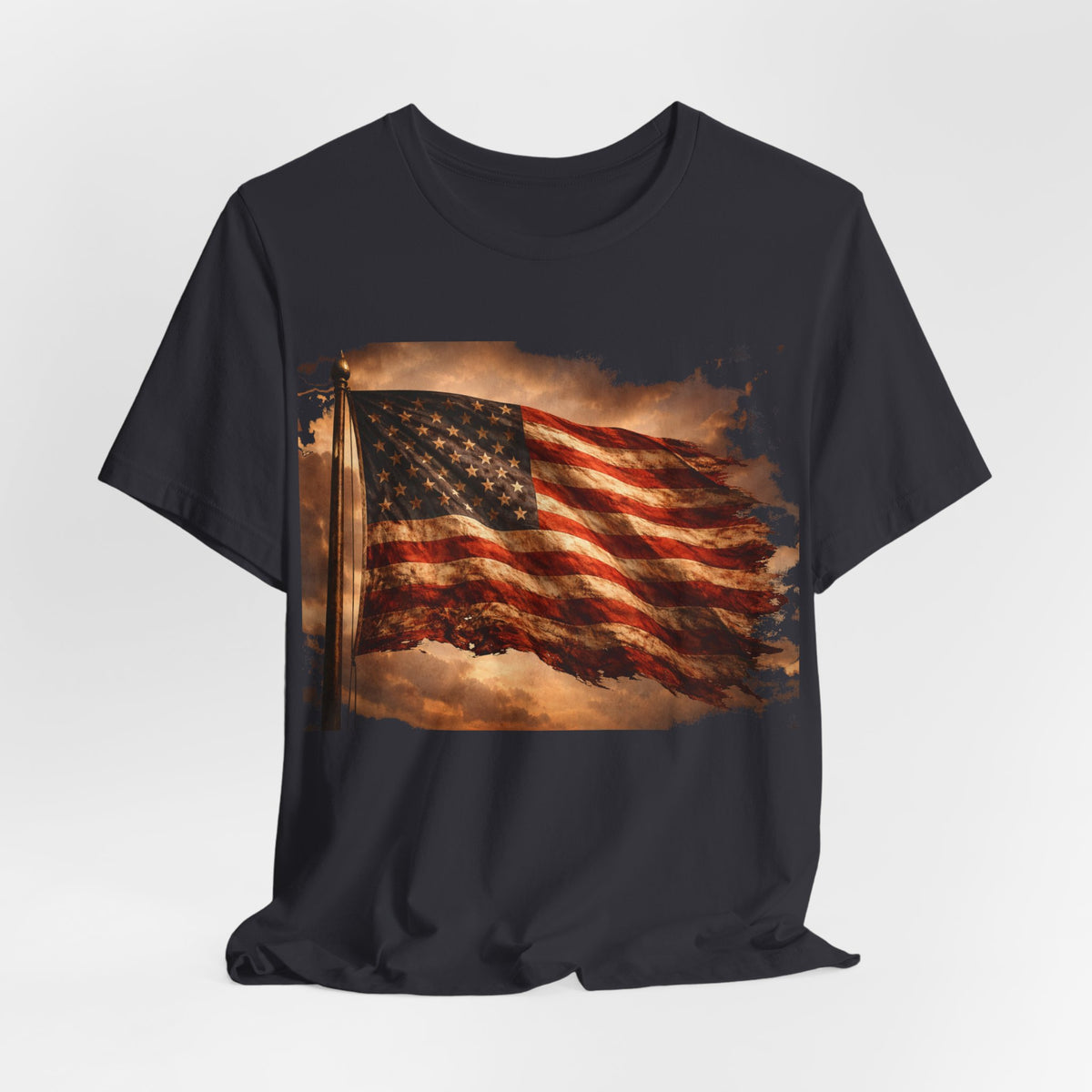 Distressed American Flag T‑Shirt — Vintage Patriotic Tee for 4th of July & Veterans