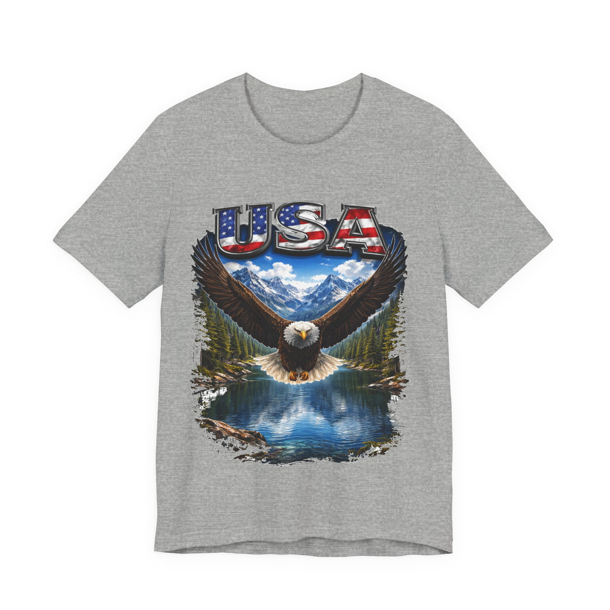 USA Eagle T-Shirt - Patriotic Bald Eagle Scenic Graphic Tee