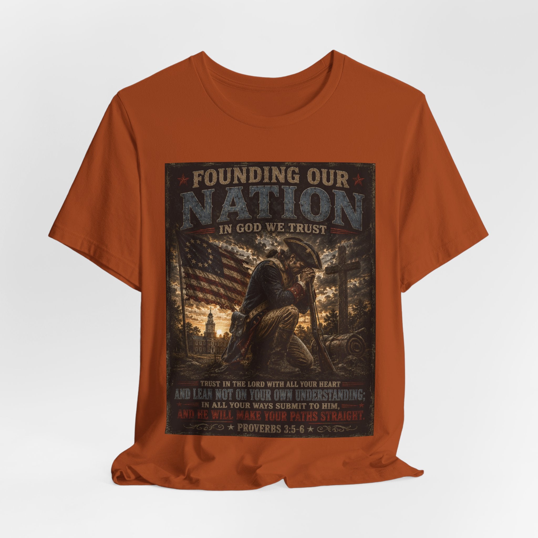 Founding Our Nation Eagle T-Shirt – Patriotic "In God We Trust" Tee