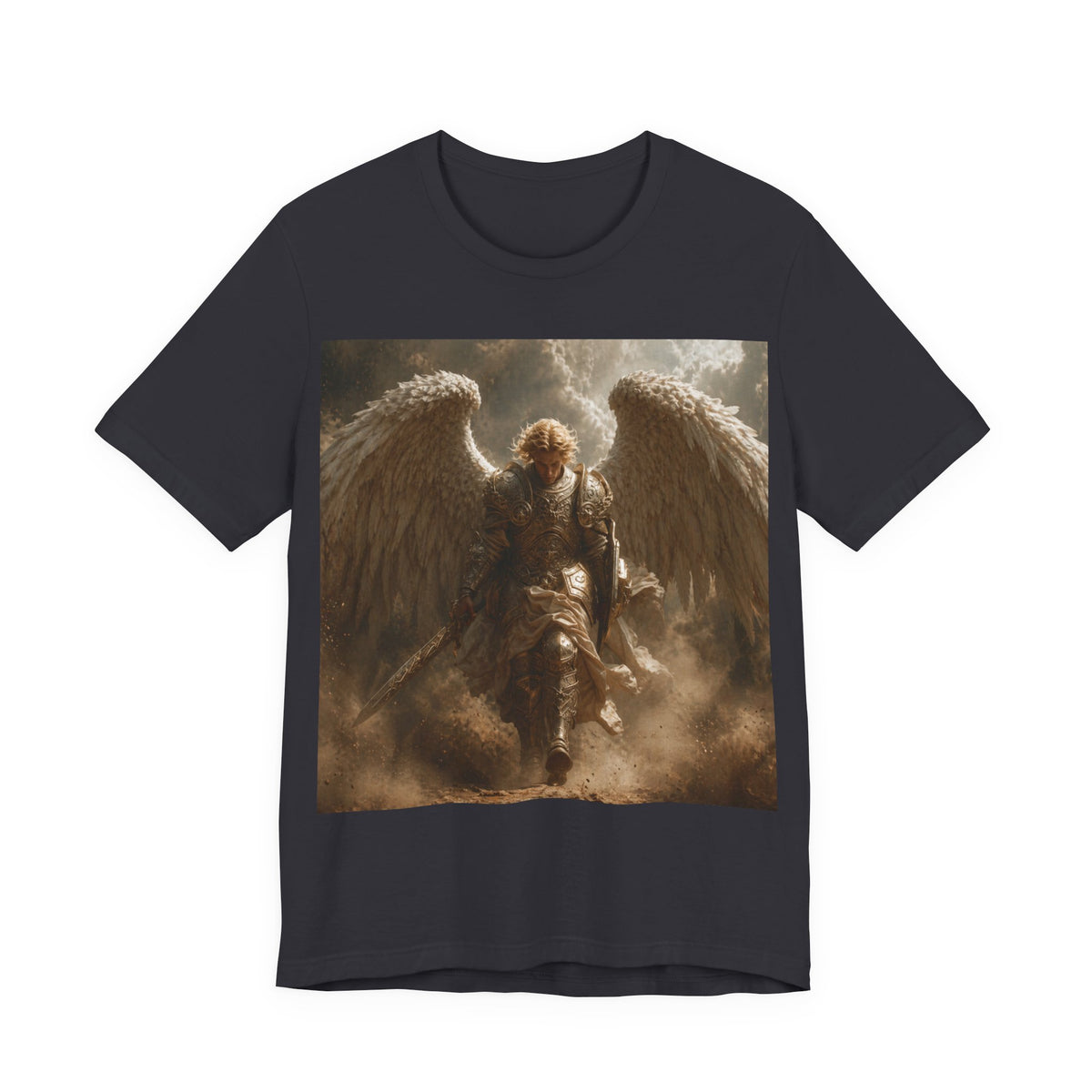 Angel Warrior T‑Shirt — Dramatic Winged Guardian Graphic Tee