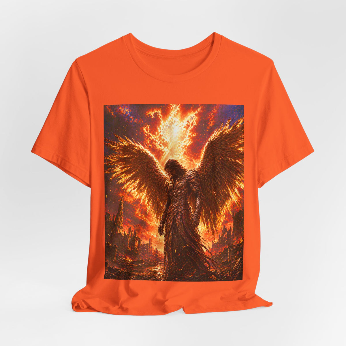 Angel Graphic Tee — Flaming Wings Apocalypse T-Shirt