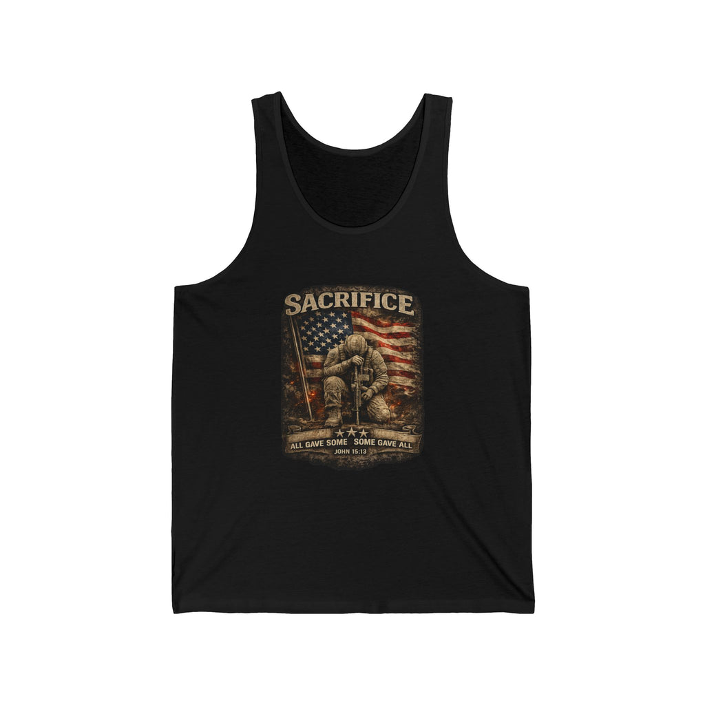 Sacrifice Military Tank Top — American Flag Veteran Tribute Jersey