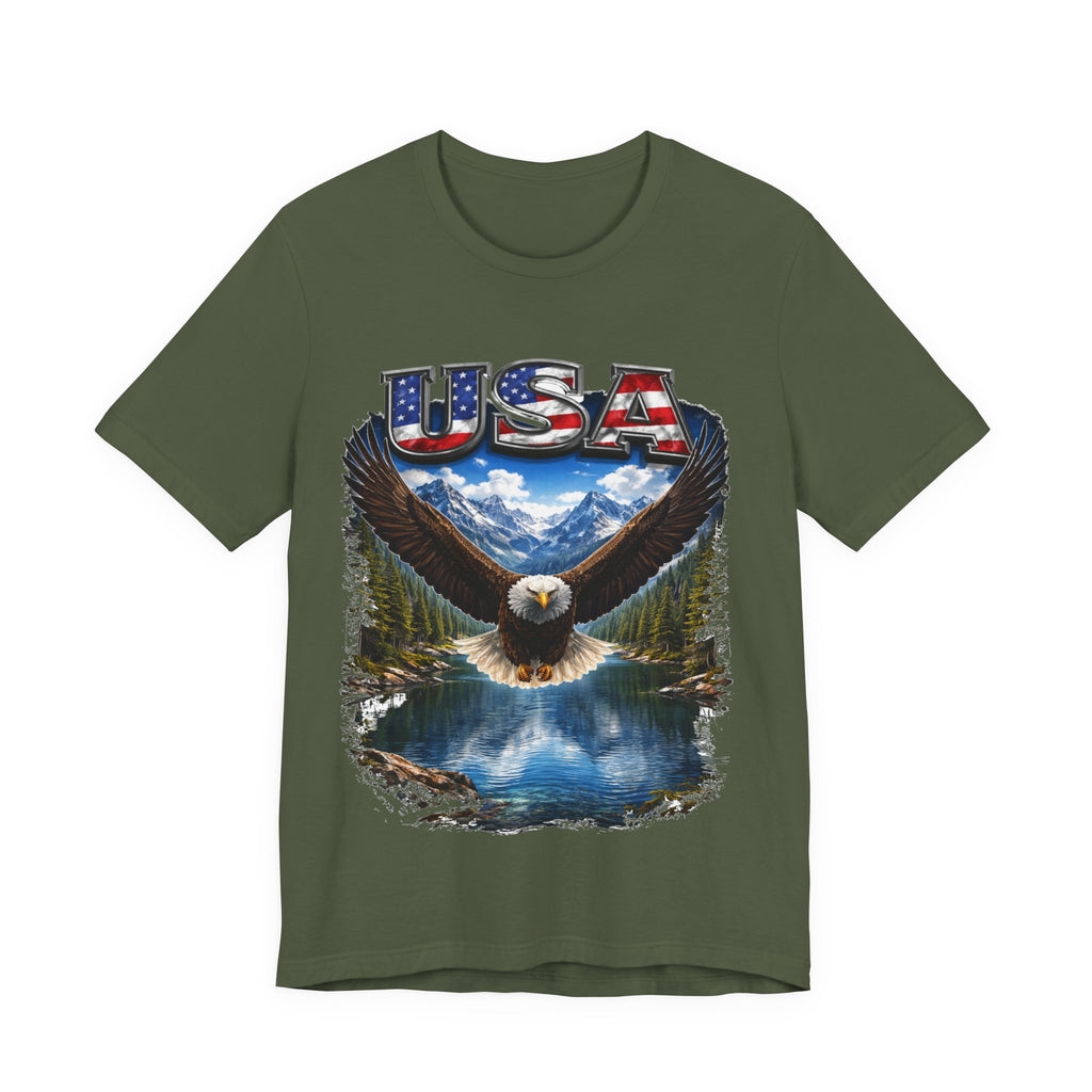 USA Eagle T-Shirt - Patriotic Bald Eagle Scenic Graphic Tee