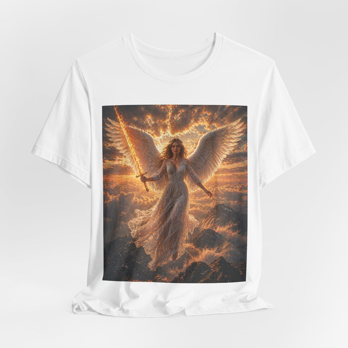 Angel Warrior Tee — Radiant Guardian Wings Graphic T-Shirt