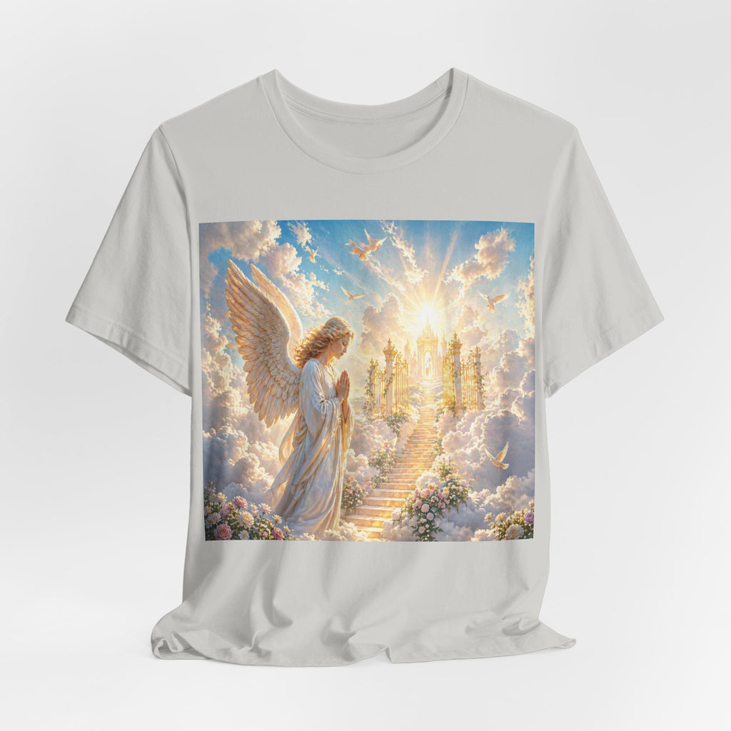 Heavenly Angel Stairway T-Shirt — Serene Christian Faith Tee