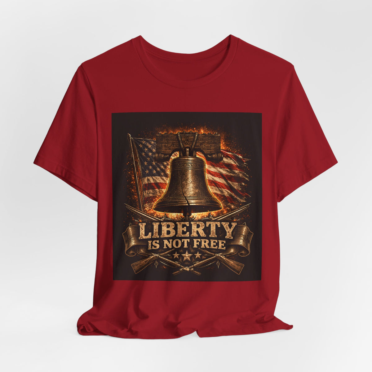 Liberty Is Not Free T-Shirt — Patriotic American Flag & Liberty Bell Tee for Veterans, 4th of July
