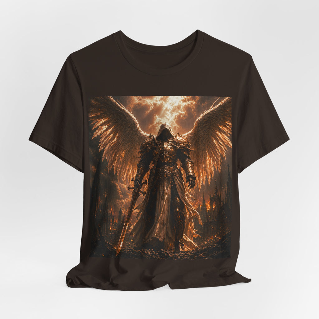 Angel of Fury Graphic Tee — Dark Fantasy Winged Warrior T‑Shirt