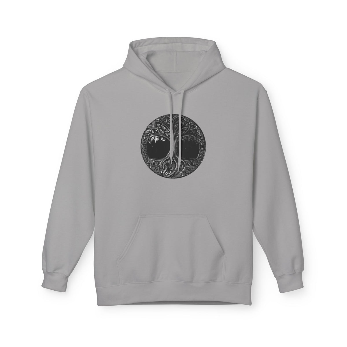 Yggdrasil, the Tree of Life Hoodie — Black Moon Nature Circle Graphic