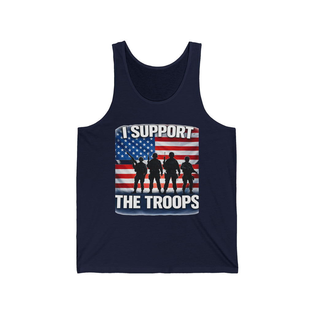 I Support The Troops Tank Top - American Flag Military Tribute