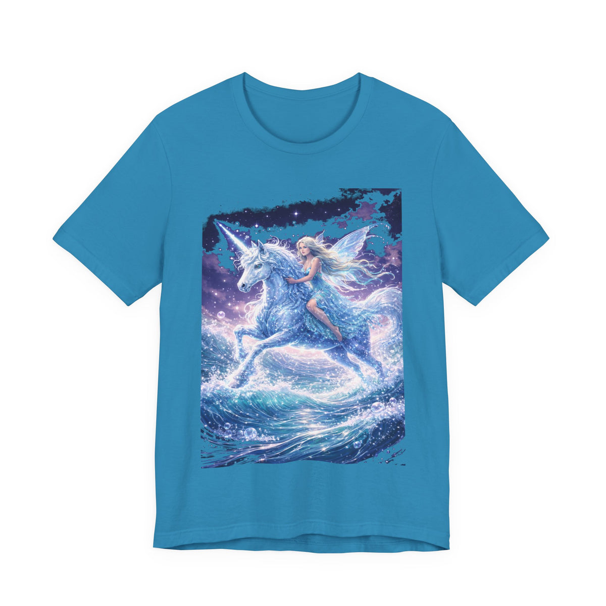 Mystical Unicorn Rider T‑Shirt – Fantasy Pegasus Night Sky Graphic Tee