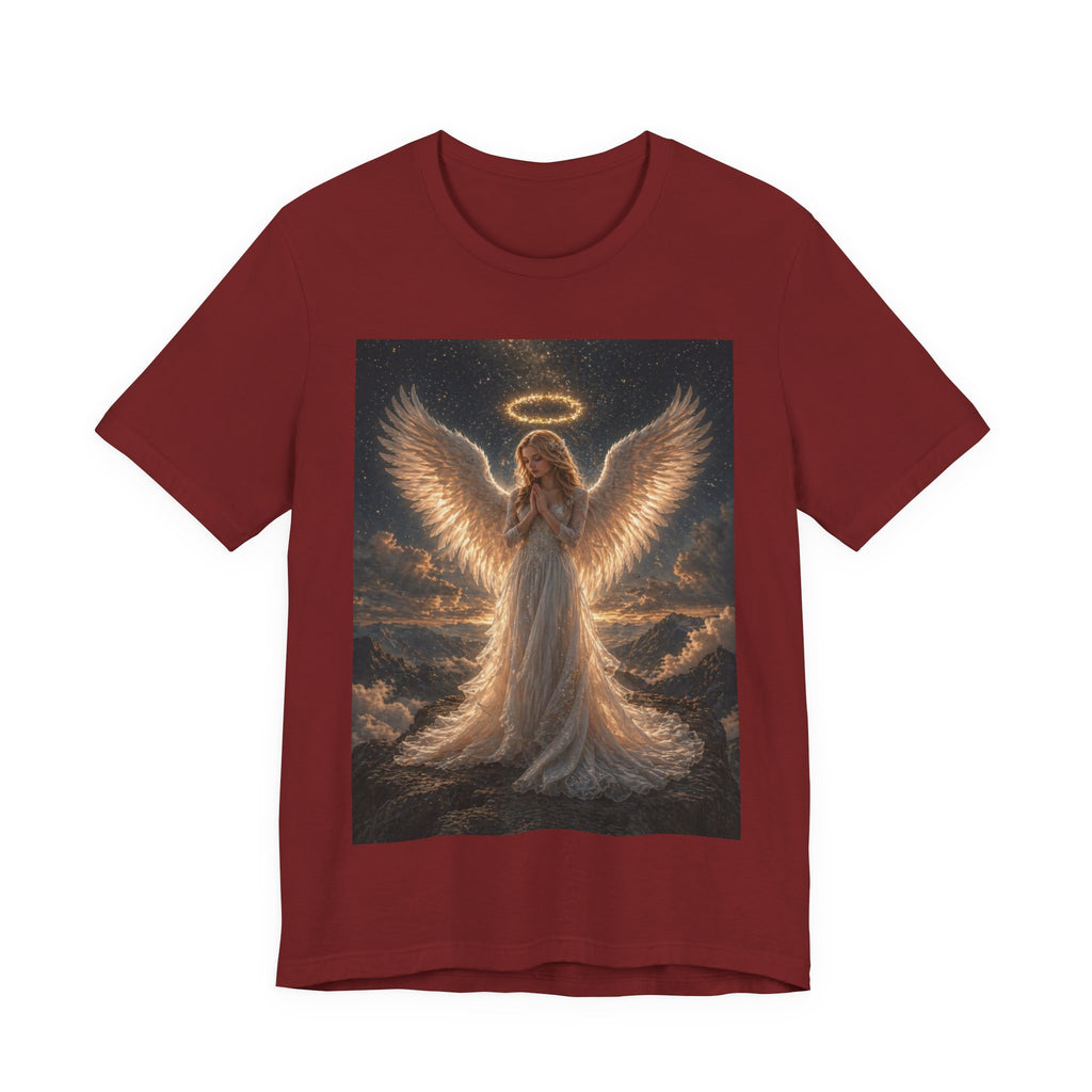 Angel Wings Graphic Tee — Glowing Halo Spiritual T-Shirt