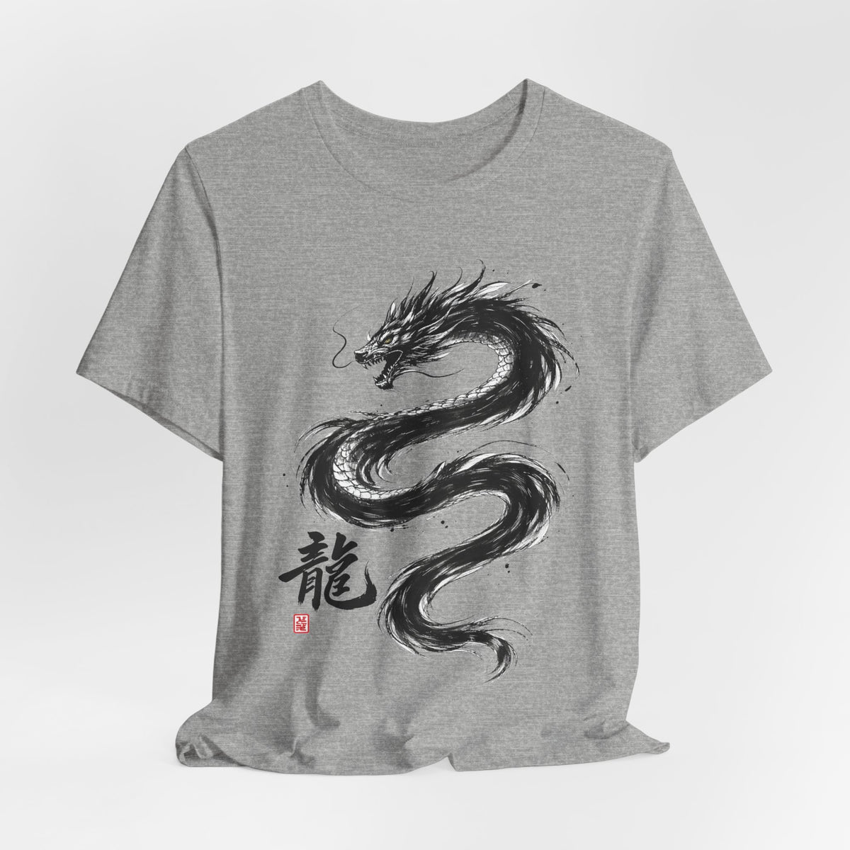 Dragon Brushstroke Tee — Asian Ink Dragon T-Shirt