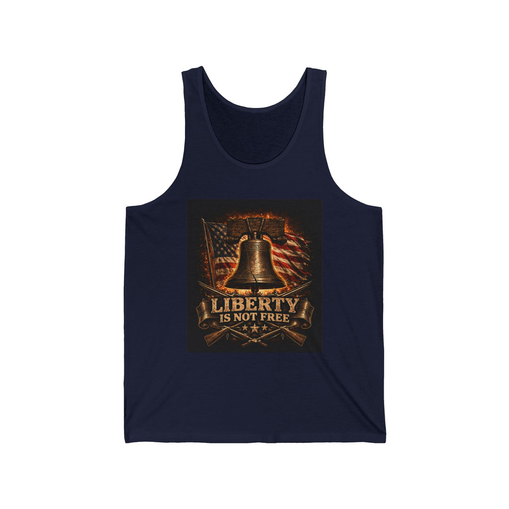 Liberty Is Not Free Tank Top — Patriotic American Flag & Bell Memorial Vest