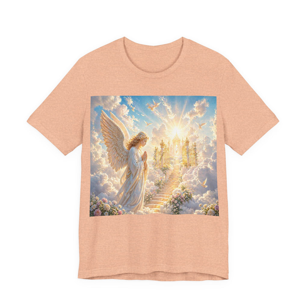 Heavenly Angel Stairway T-Shirt — Serene Christian Faith Tee