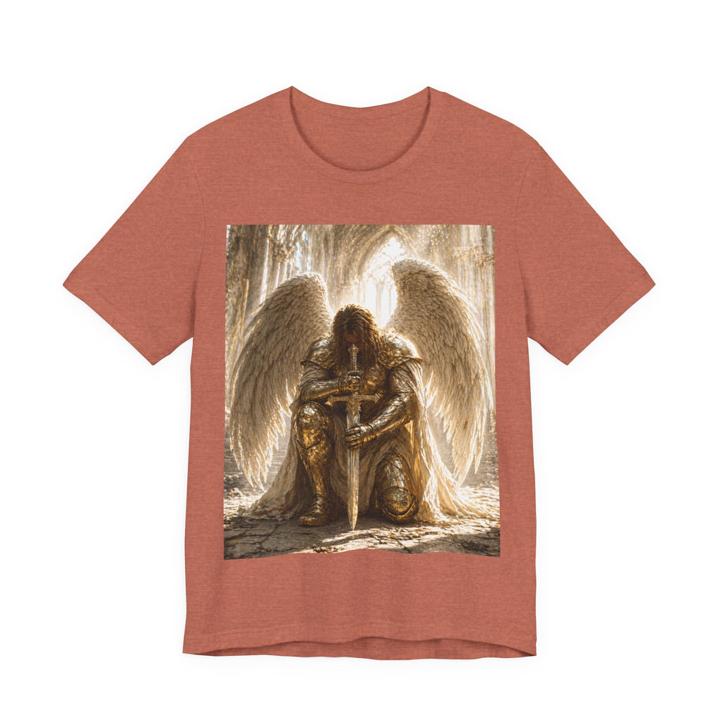 Guardian Angel Graphic Tee — Praying Winged Warrior T-Shirt