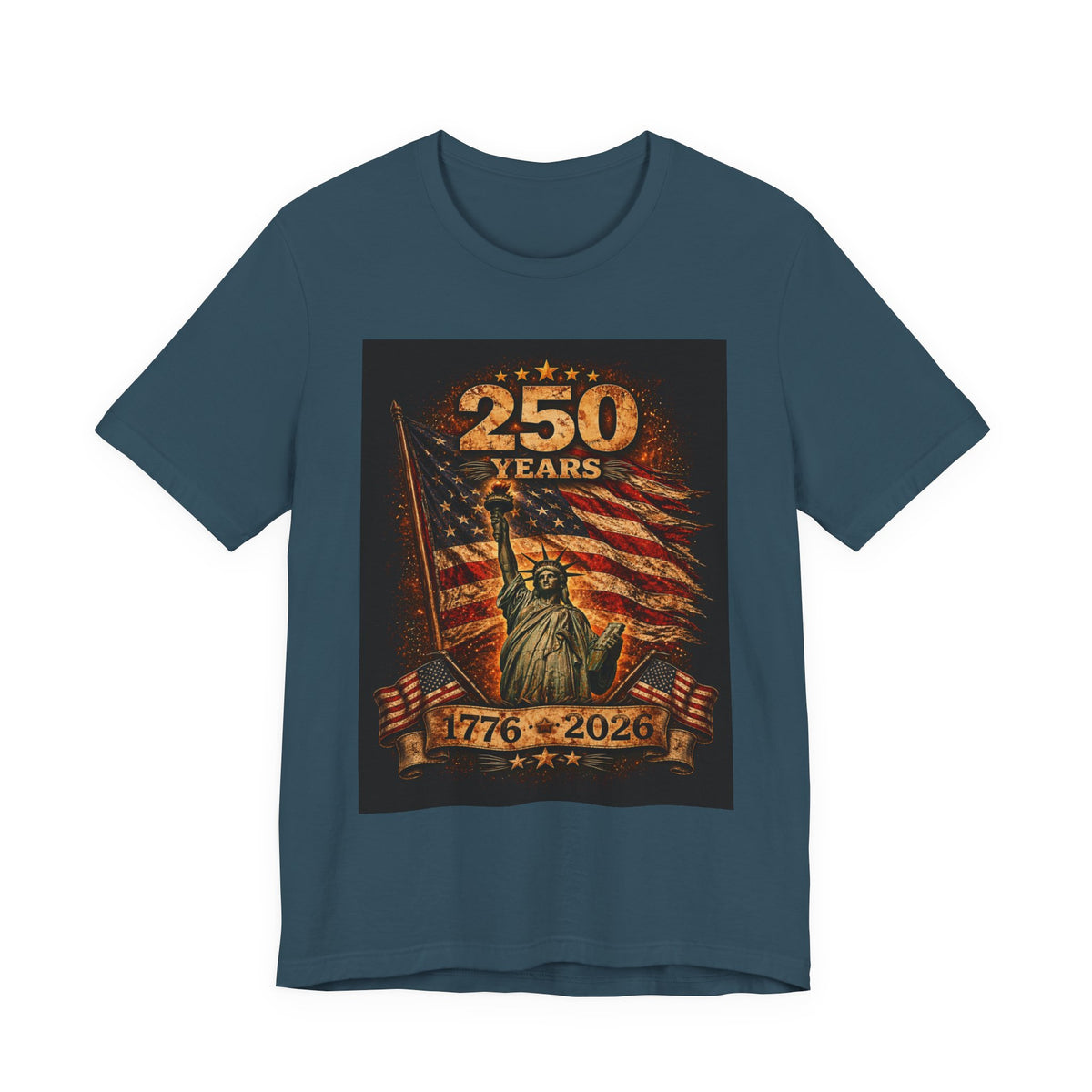 250 Years USA Liberty T-Shirt – 1776-2026 American Flag & Statue of Liberty Tee