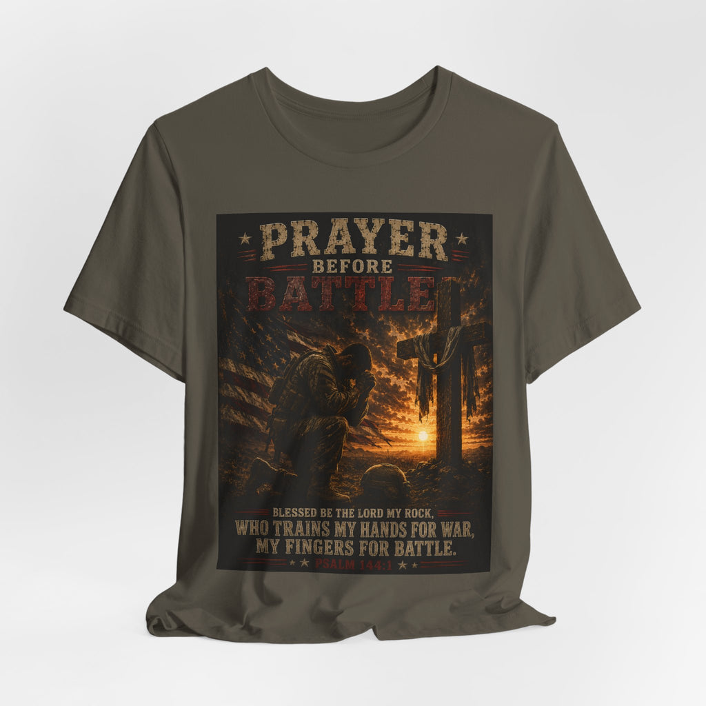 Prayer Before Battle T-Shirt — Christian Military Faith Tee
