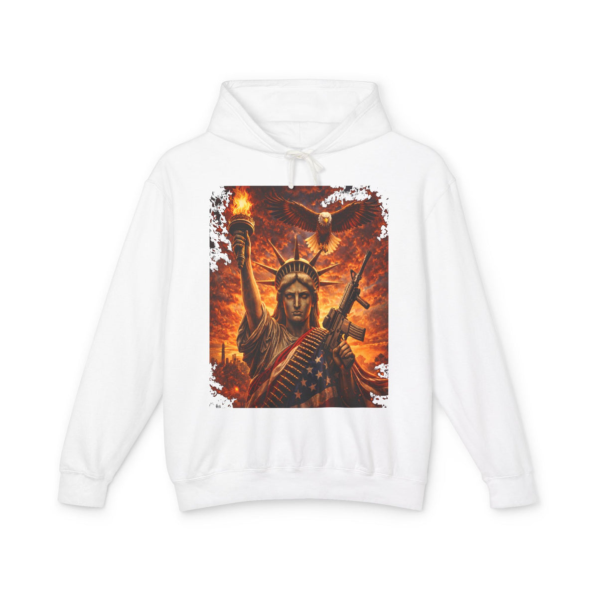 Hoodie - Liberty Warrior Statue Graphic Hoodie