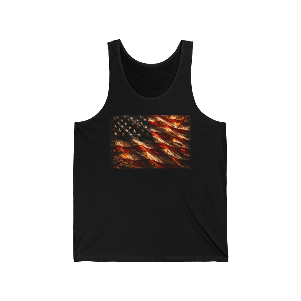 Distressed American Flag Tank Top — Patriotic USA Sleeveless Tee for 4th of July