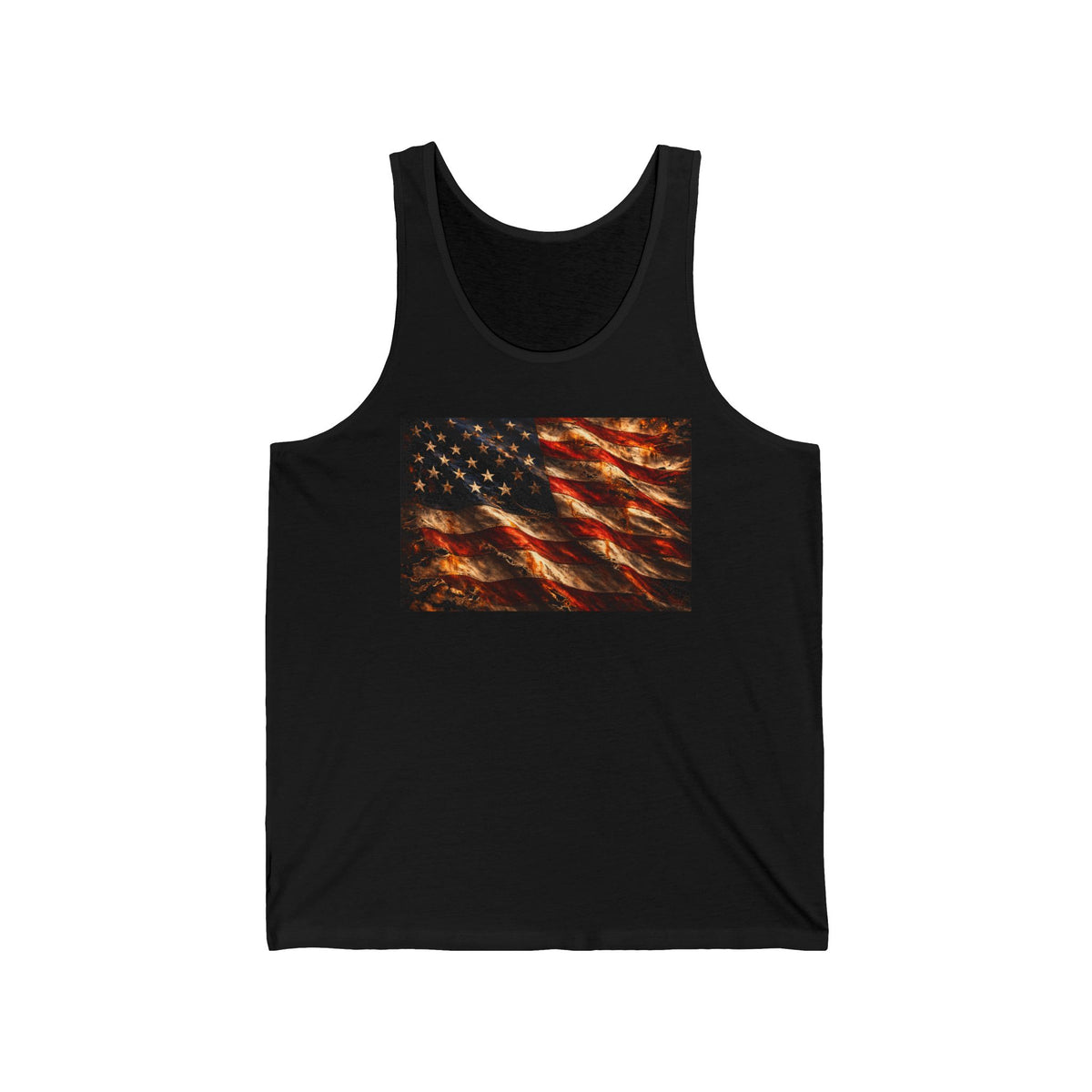Distressed American Flag Tank Top — Patriotic USA Sleeveless Tee for 4th of July