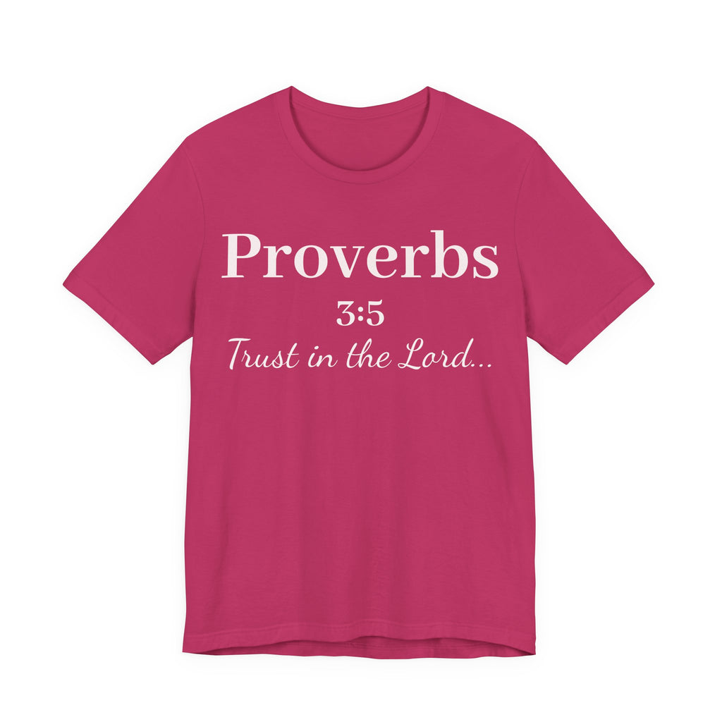 Proverbs 3:5 Tee — Minimal Christian Scripture Short Sleeve Shirt