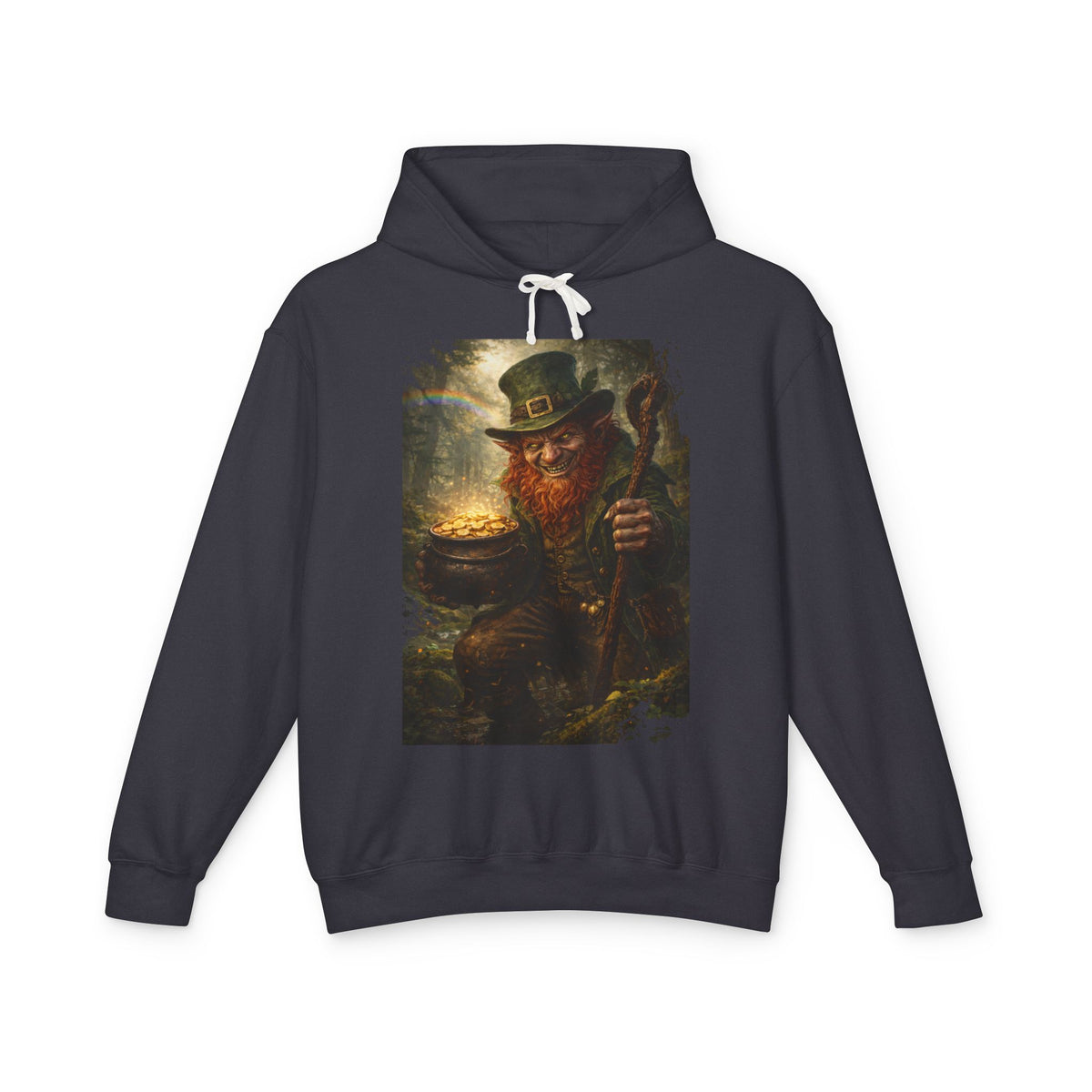 St. Patrick’s Day Leprechaun Hoodie — Vintage Pot of Gold Illustration