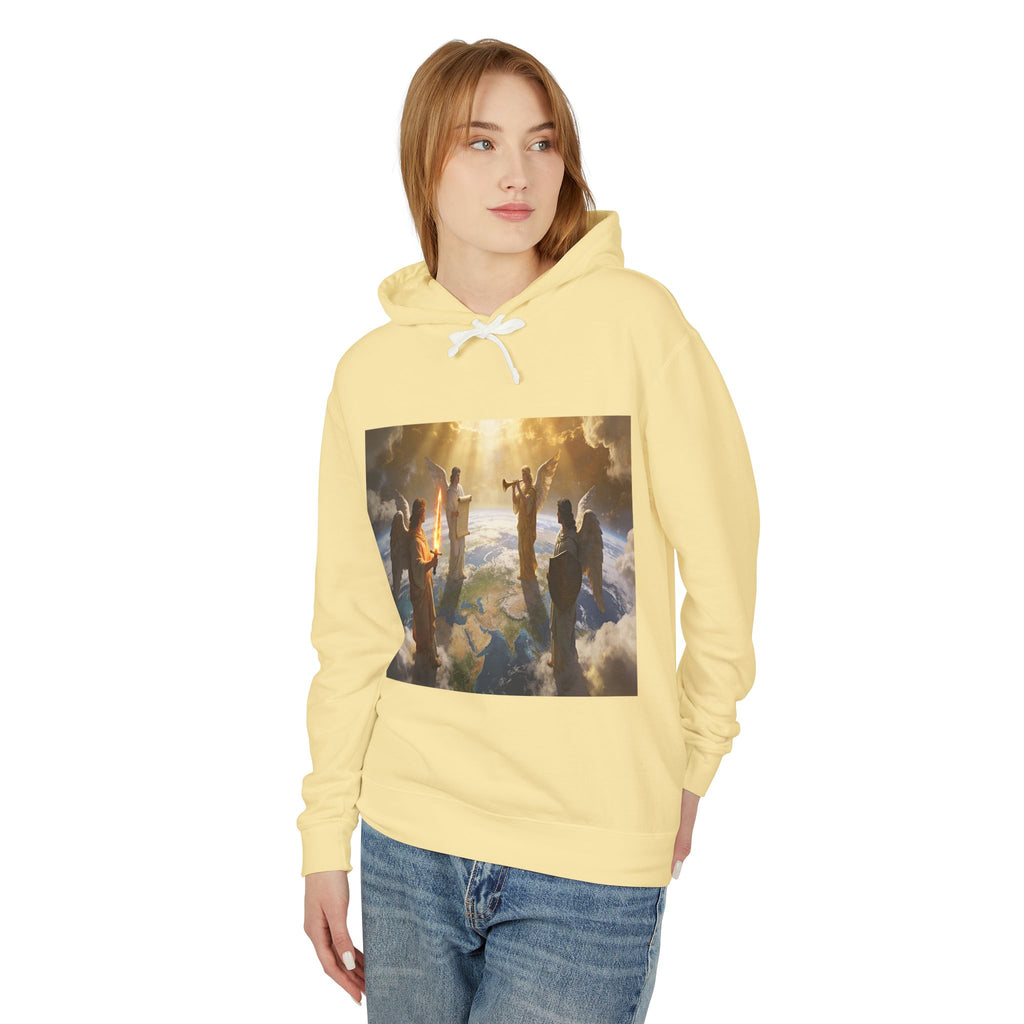 The Seven Trumpets-Angel Choir Hoodie — Heavenly Light Spiritual Graphic Pullover