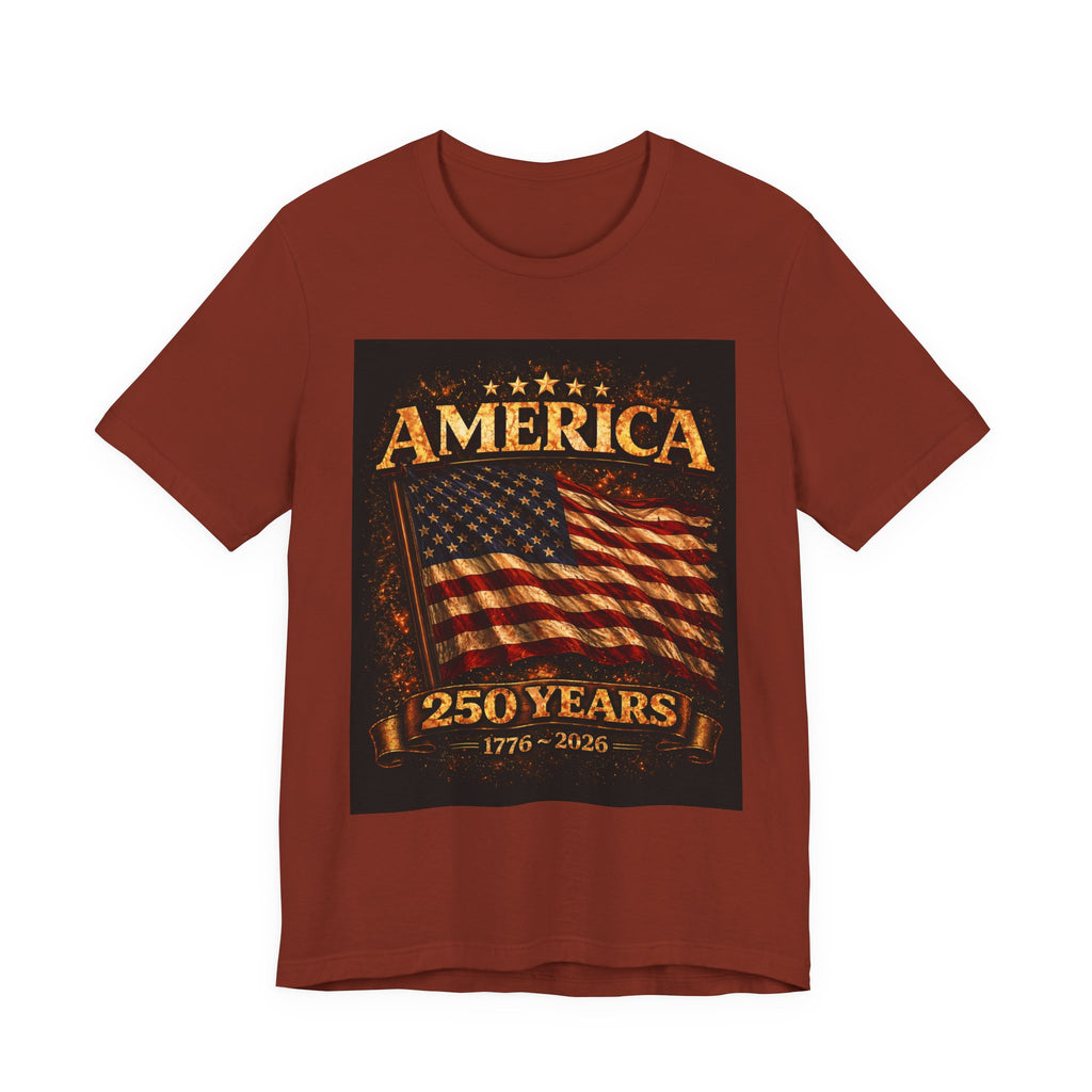 America 250 Years Flag T-Shirt — 1776–2026 Patriotic Tee