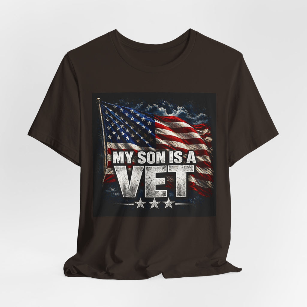 My Son Is A Vet T‑Shirt — Patriotic American Flag Tee for Proud Parents