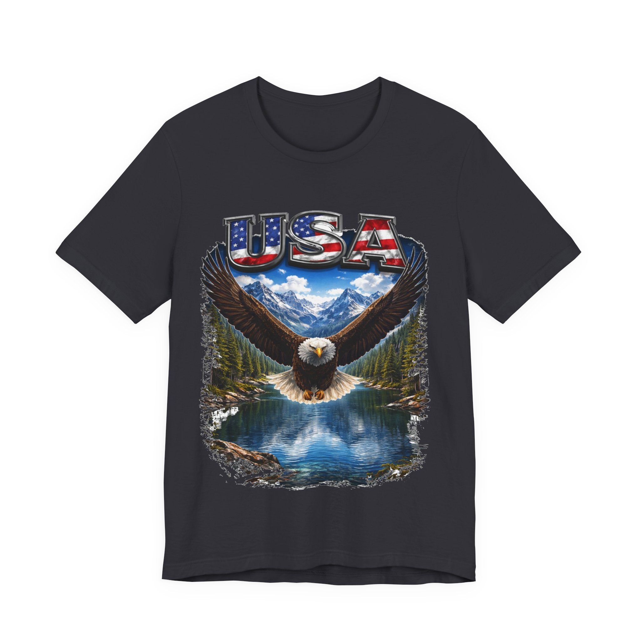 USA Eagle T-Shirt - Patriotic Bald Eagle Scenic Graphic Tee