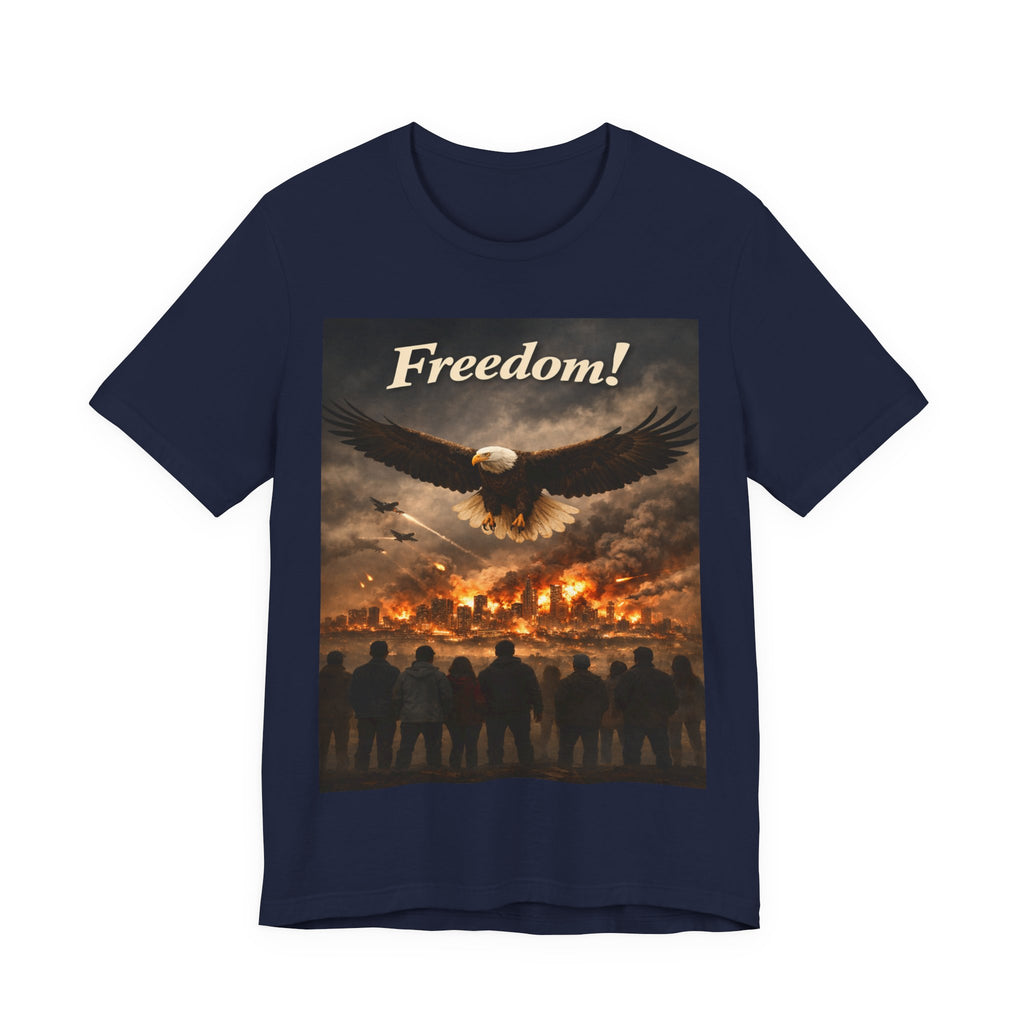 Freedom Eagle T-Shirt — Patriotic Bald Eagle & Crowd Graphic Tee