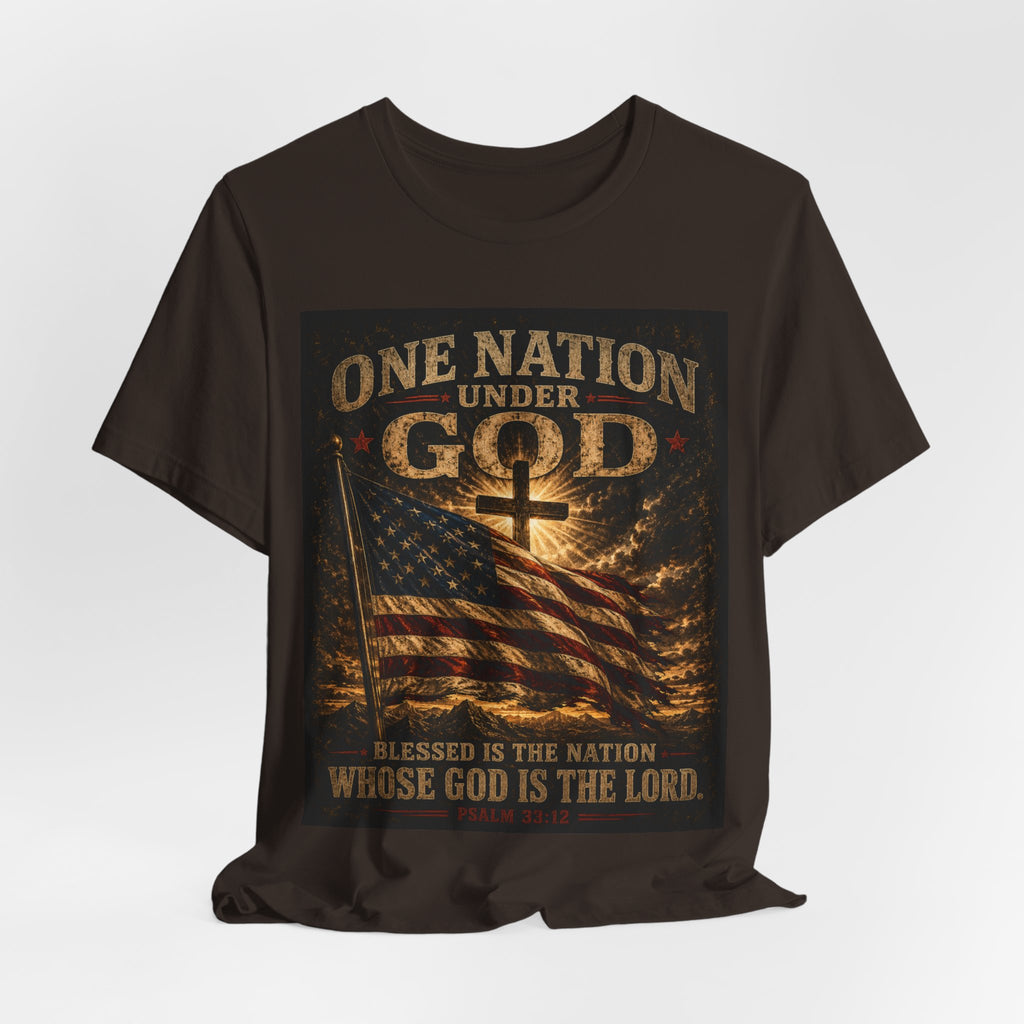 One Nation Under God T-Shirt – Patriotic Christian Flag Tee