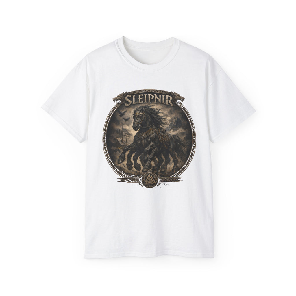 Sleipnir Norse Mythology Cotton Tee — Sleipnir – Odin’s Eight-Legged HorseT-Shirt