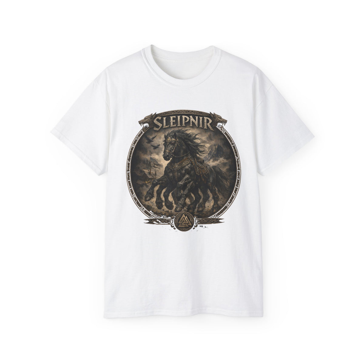 Sleipnir Norse Mythology Cotton Tee — Sleipnir – Odin’s Eight-Legged HorseT-Shirt