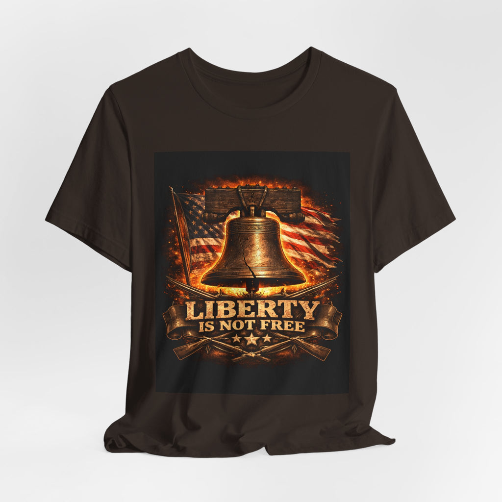 Liberty Is Not Free T-Shirt — Patriotic American Flag & Bell Tee