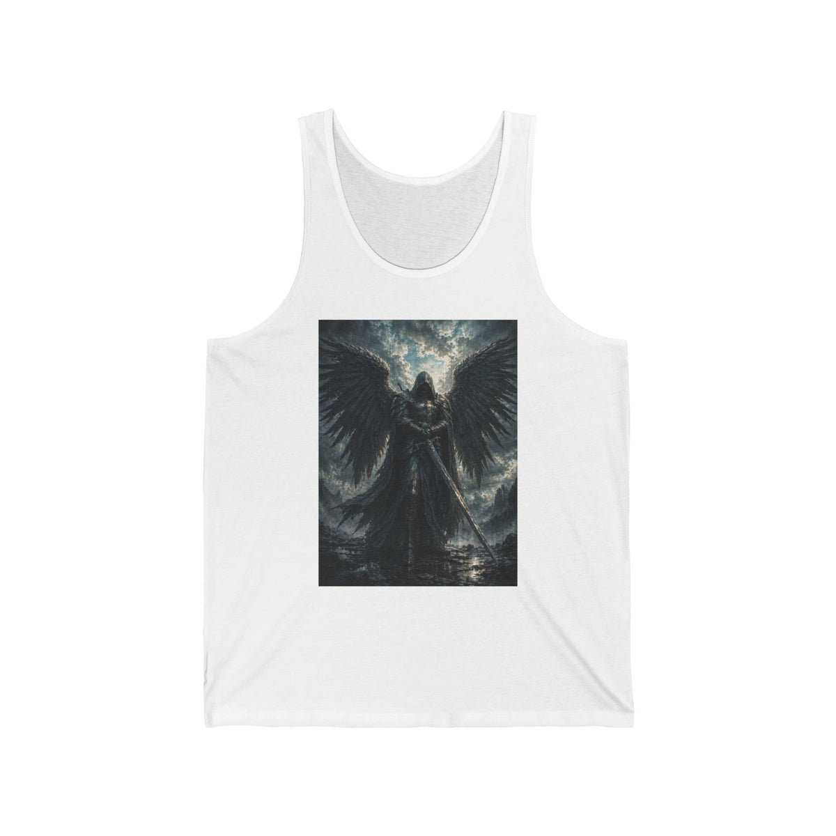 Dark Angel Graphic Tank Top — Gothic Warrior Winged Art Tee