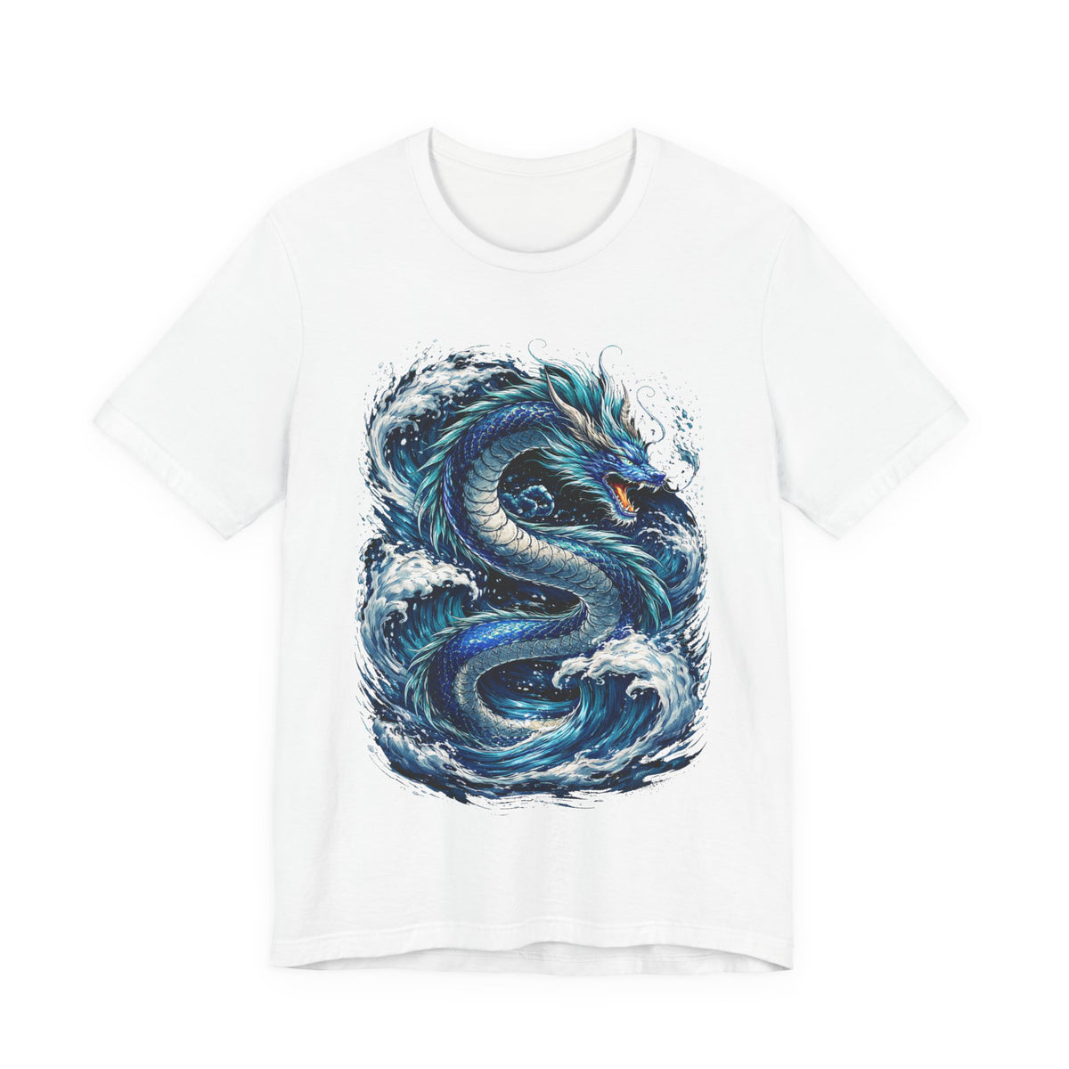 Ocean Dragon Graphic Tee — Blue Wave Serpent T-Shirt