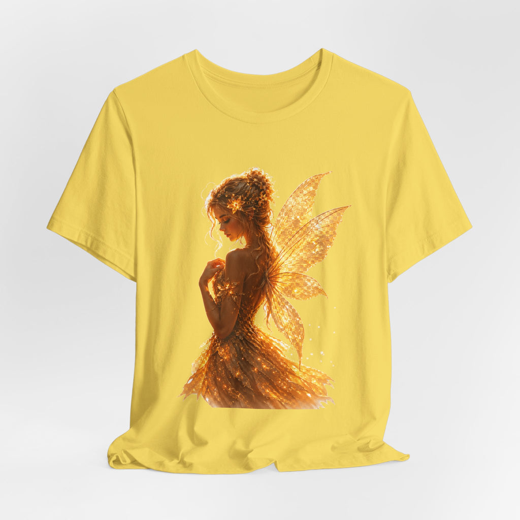 Golden Fairy T‑Shirt — Sparkling Fairy Silhouette Tee