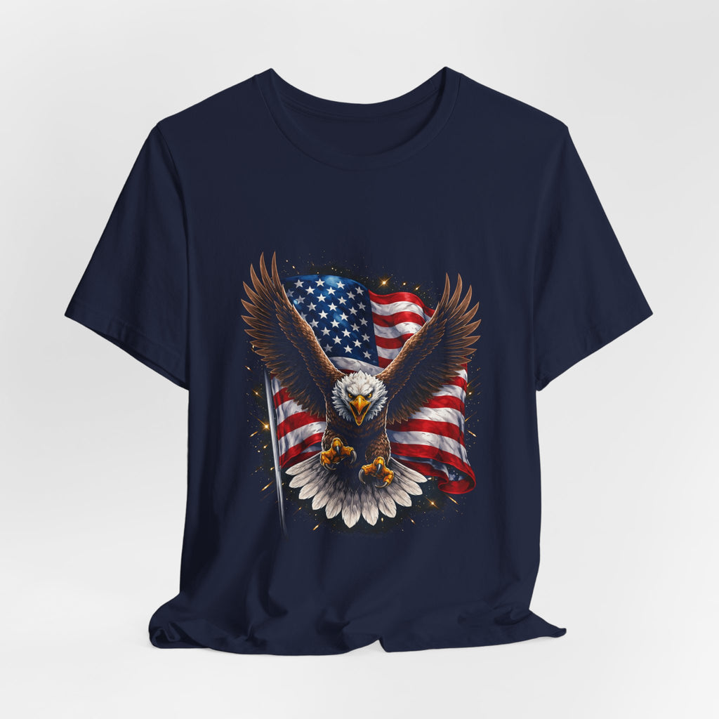 Patriotic Bald Eagle T-Shirt – American Flag Graphic Tee