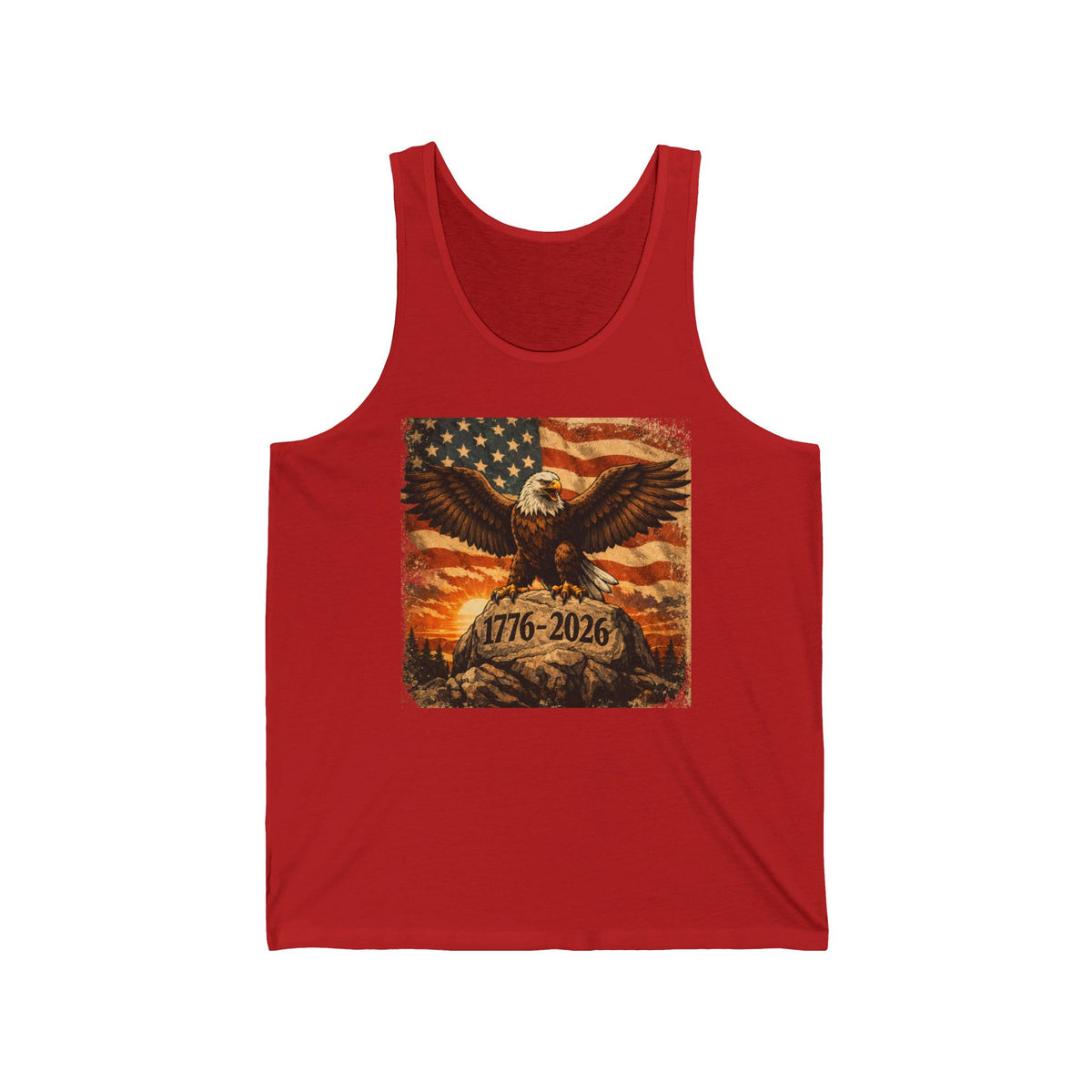Patriotic Eagle Tank Top – 1776–2026 American Flag Anniversary Tank
