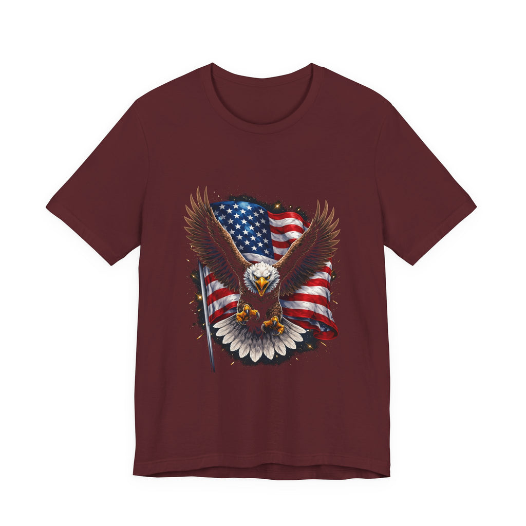 Patriotic Bald Eagle T-Shirt – American Flag Graphic Tee