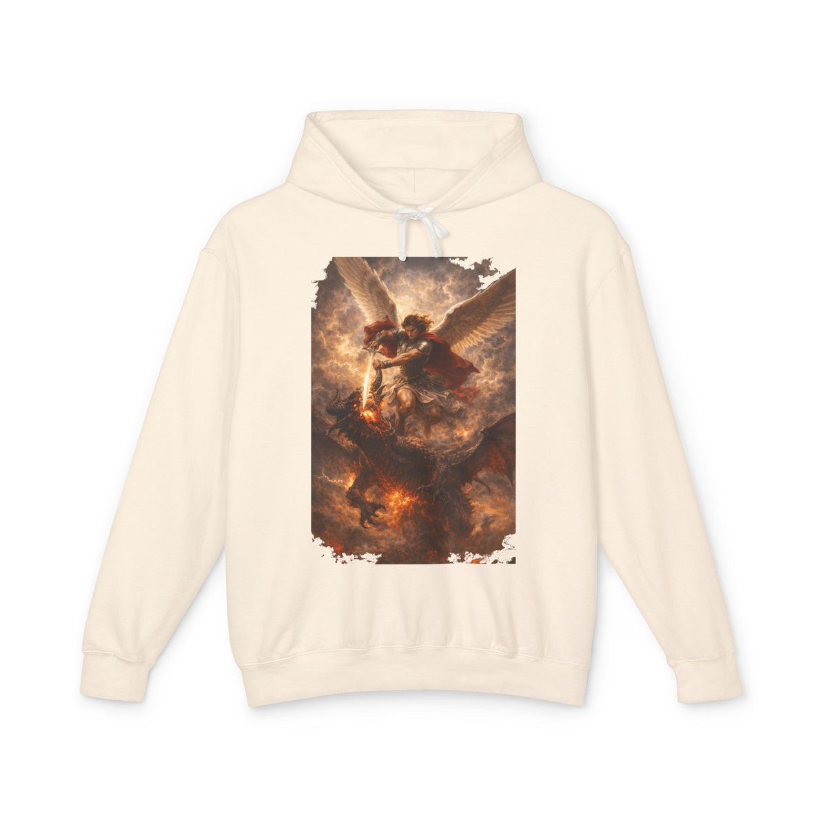 Angel Battle Hoodie — Dramatic Renaissance Angel Artwork Pullover