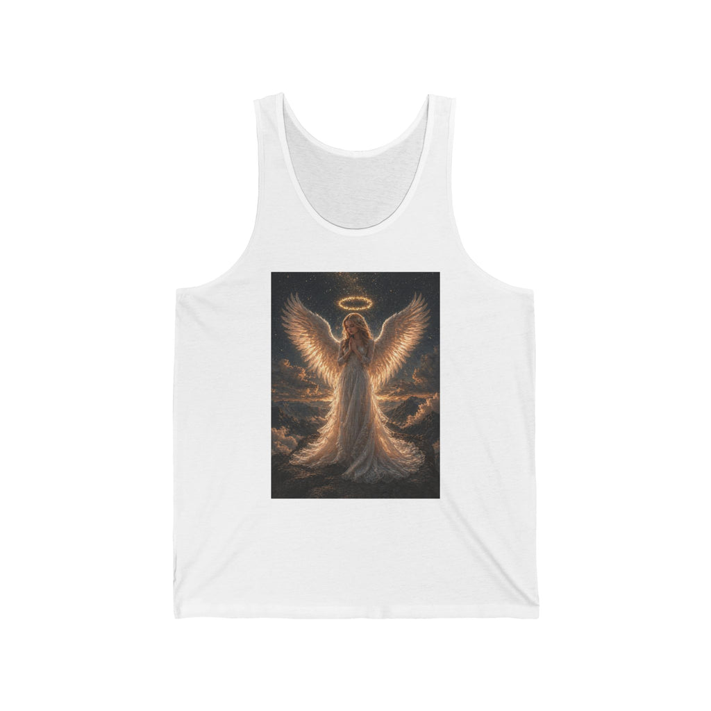 Angel Halo Graphic Tank Top — Radiant Guardian Illustration