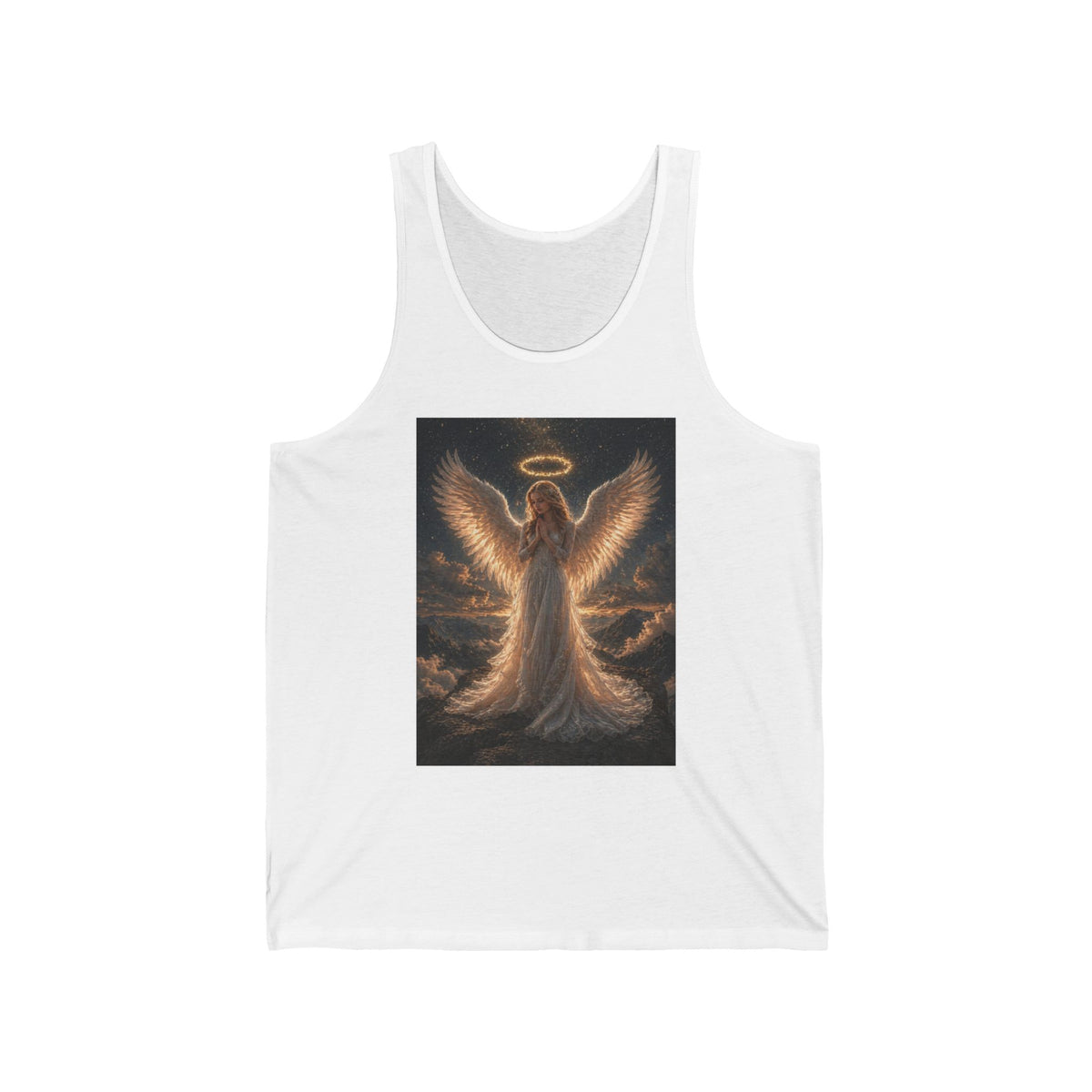 Angel Halo Graphic Tank Top — Radiant Guardian Illustration