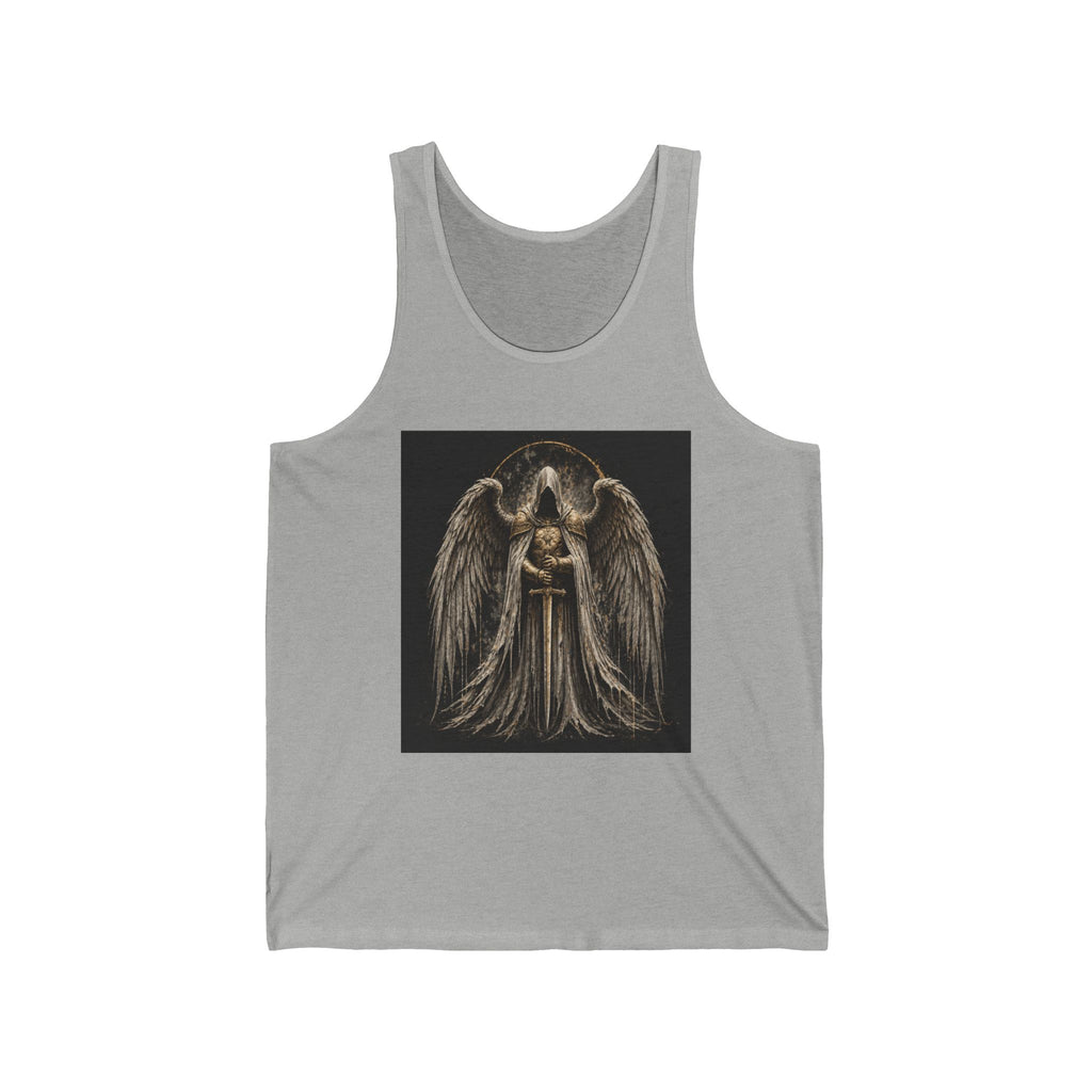 Angel Guardian Tank Top — Gothic Winged Angel Holding Sword Graphic Tank
