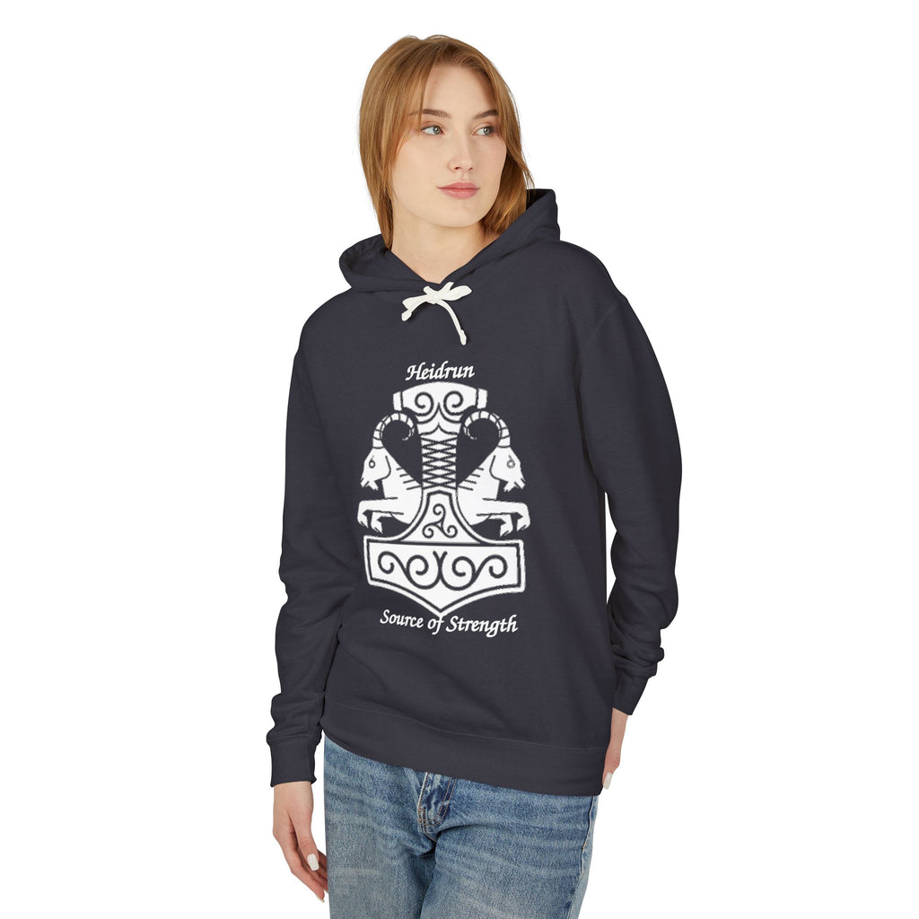 Heidrun Viking Shield Hoodie – 'Heidrun Source of Strength' Norse Mythology Sweatshirt