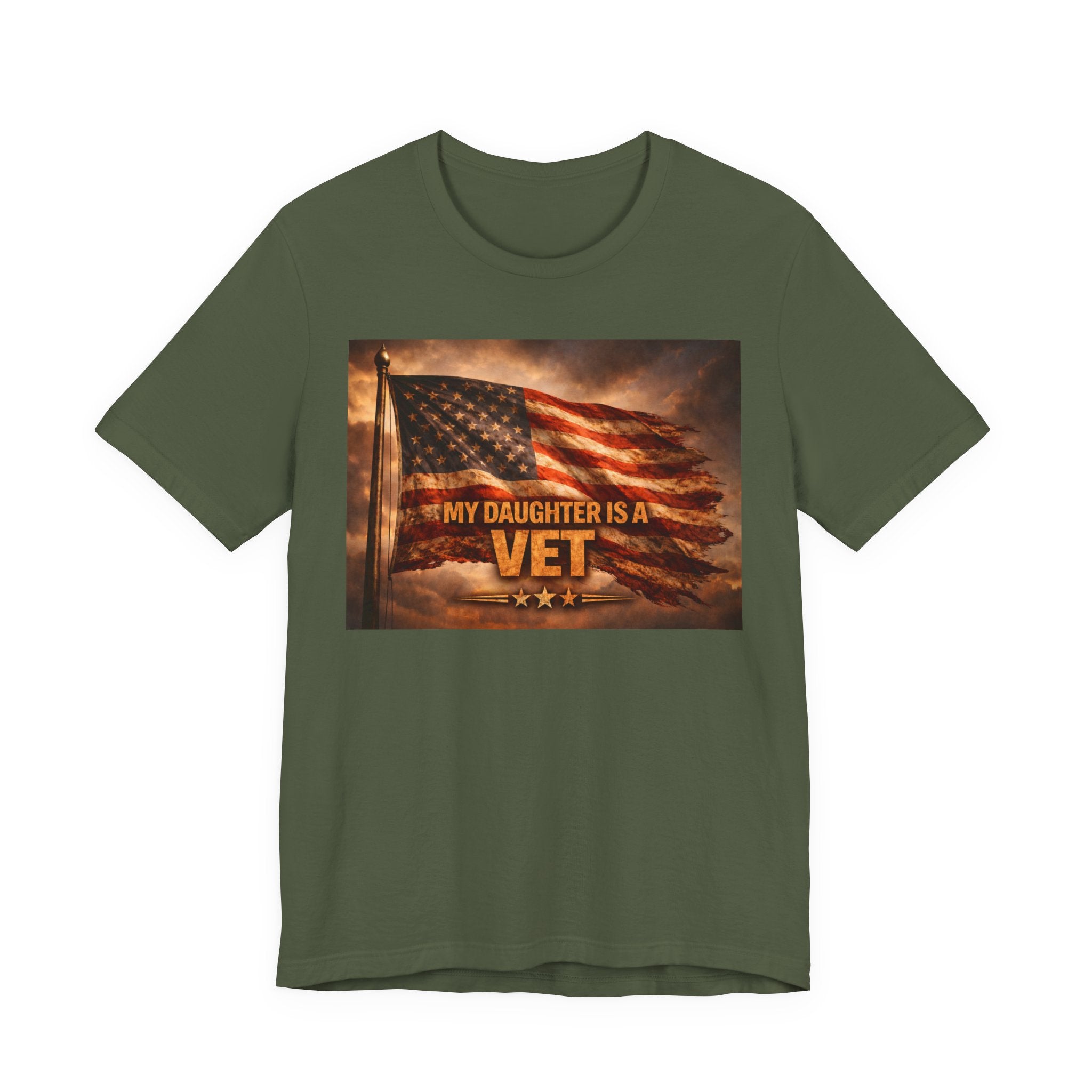 My Daughter Is A Vet T-Shirt — American Flag Military Pride Tee