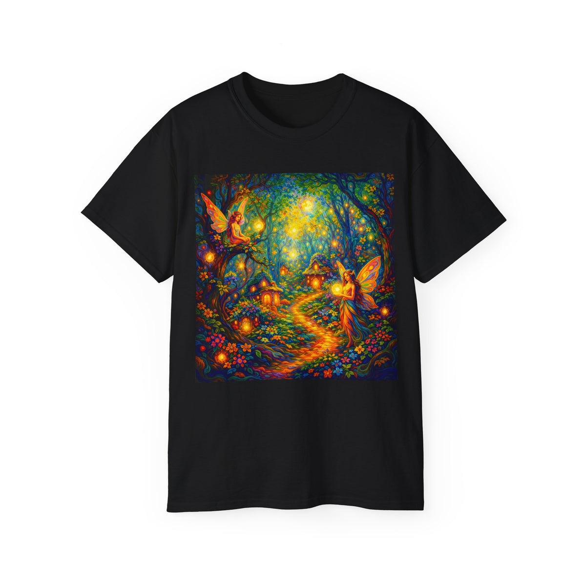 Fairy Forest Cotton T-Shirt — Whimsical Glow Woodland Tee