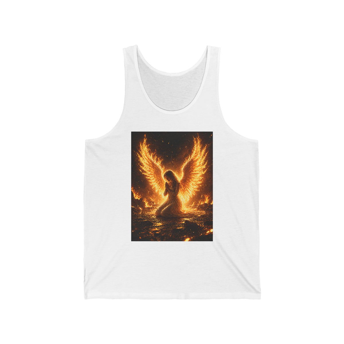 Fiery Angel Wings Tank Top — Flaming Angel Graphic Tank