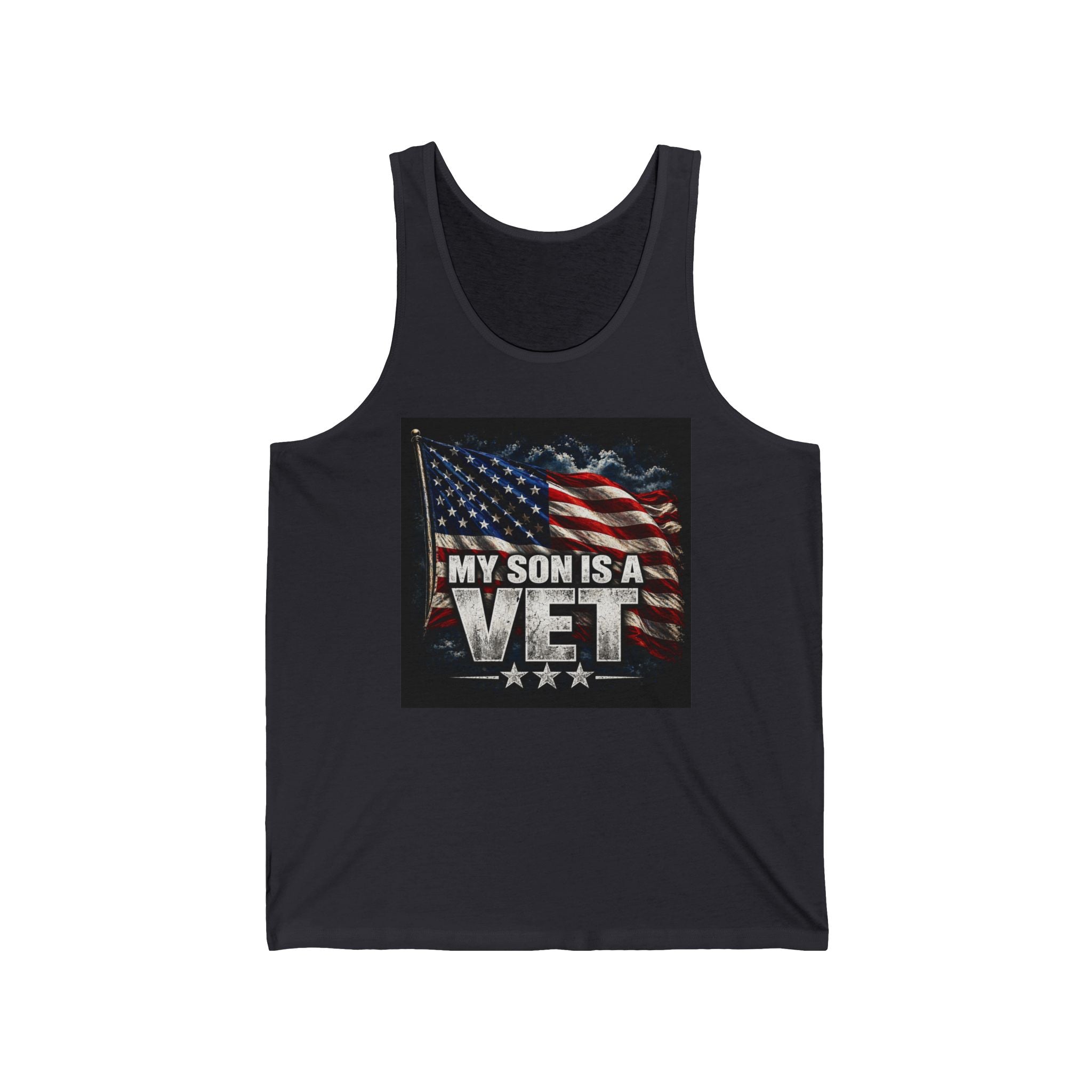 My Son Is A Vet Tank Top - Patriotic American Flag Veteran Support Tank